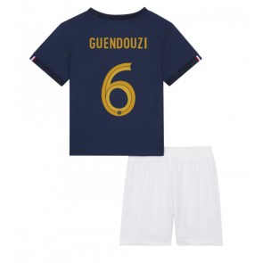 Francja Matteo Guendouzi #6 Koszulka Podstawowych Dziecięca MŚ 2022 Krótki Rękaw (+ Krótkie spodenki)